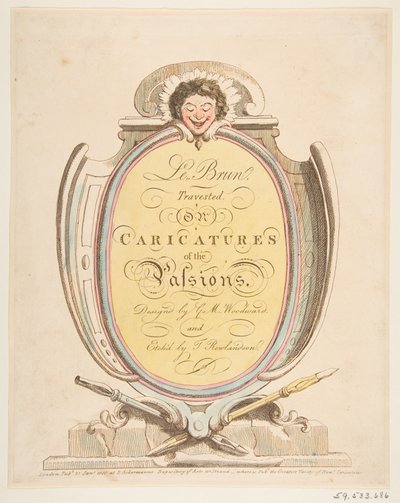 Page de titre : Le Brun Travesti, ou Caricatures des Passions - Thomas Rowlandson