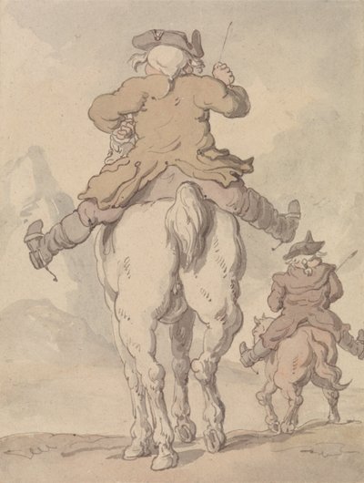 Deux hommes à cheval, vus de dos - Thomas Rowlandson