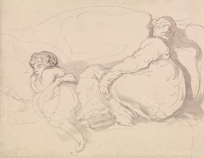 Deux personnages endormis - Thomas Rowlandson