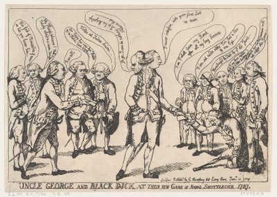 Oncle George et Black Dick à leur nouveau jeu de volant naval, 11 janvier 1787 - Thomas Rowlandson