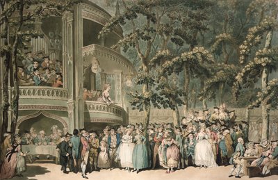 Vauxhall, gravé par Robert Pollard (1755-1838) et aquatinte par Francis Jukes (1747-1812), pub. par John Raphael Smith, 1785 - Thomas Rowlandson