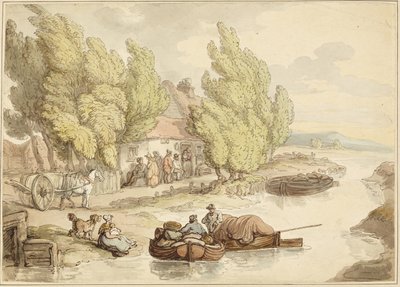 Village sur la rivière - Thomas Rowlandson