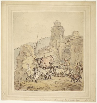 Abreuver le bétail - Thomas Rowlandson