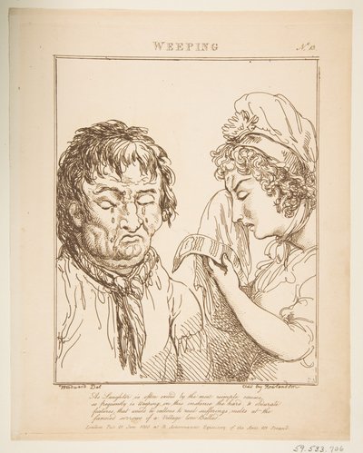 Le Brun pleurant travesti, ou Caricatures des passions - Thomas Rowlandson