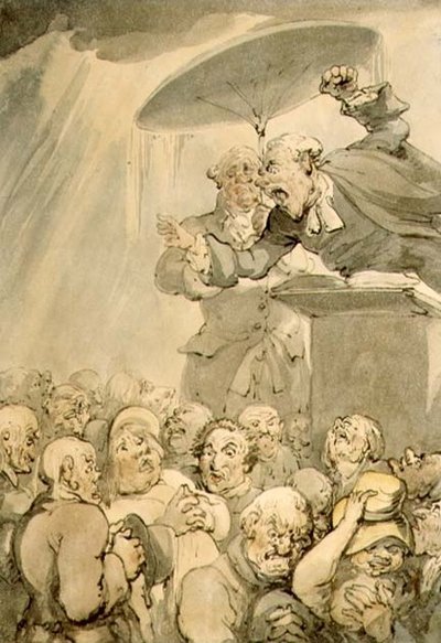 William Field (1768-1851) prêchant - Thomas Rowlandson