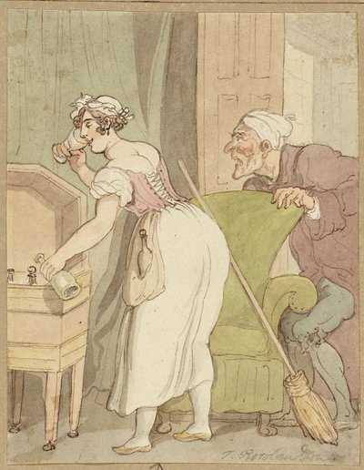 Femme surprise en train de voler une boisson - Thomas Rowlandson
