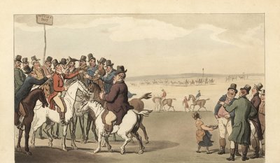 Jeune gentleman anglais jouant aux courses à Newmarket - Thomas Rowlandson