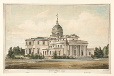 Vue N.E. de la State House construite en 1794 - Trenton, N.J. Modifiée et agrandie en 1845-6 - Thomas S. Sinclair