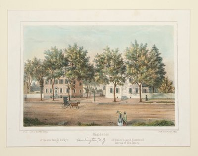 Résidence de feu George Dillwyn de feu Joseph Bloomfield (Burlington, NJ), de 14 vues de Burlington - Thomas S. Sinclair