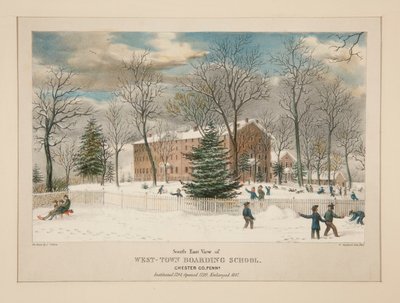 École de pensionnat de West-Town (vue sud-est), Chester Co., Pa. - Thomas S. Sinclair