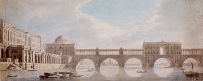 Projet de conception pour un pont sur la Tamise à Somerset House - Thomas Sandby