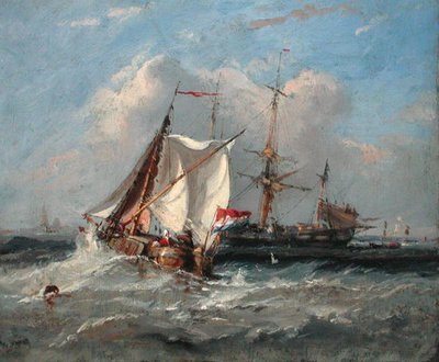Un Smalschip hollandais dans une Forte Brise - Thomas Sewell Robins