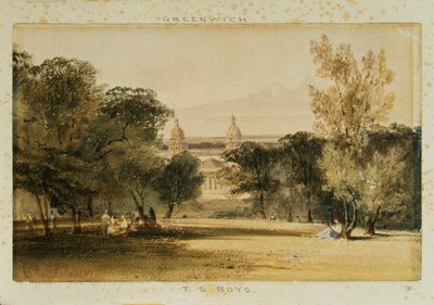 Hôpital de Greenwich depuis le parc, 1830 - Thomas Shotter Boys
