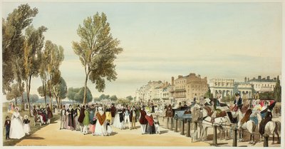 Hyde Park près de Crosvenor Gate, planche seize de Vues originales de Londres telle qu