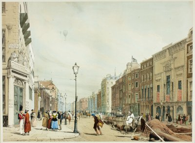 Piccadilly, en direction de la ville, planche dix-sept de Vues originales de Londres tel qu
