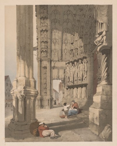 Architecture pittoresque à Paris, Gand, Anvers, Rouen, etc. : Porche sud de la cathédrale de Chartres - Thomas Shotter Boys