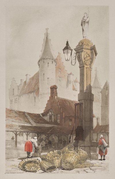 Architecture pittoresque à Paris, Gand, Anvers, Rouen : Marché aux poissons, Anvers, Belgique - Thomas Shotter Boys