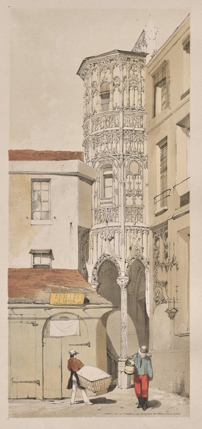 Architecture pittoresque à Paris, Gand, Anvers, Rouen : Hôtel de la Tremouille, Rue des Bourbonnois, Paris - Thomas Shotter Boys