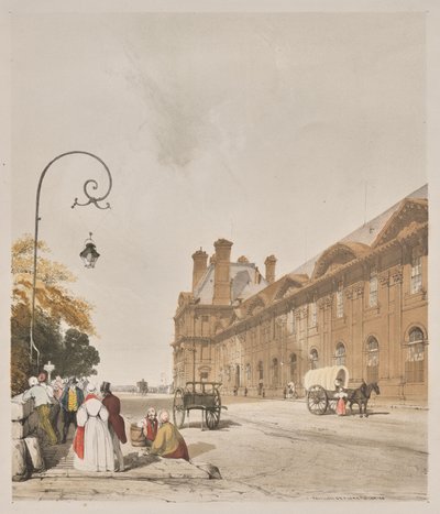 Architecture pittoresque à Paris, Gand, Anvers, Rouen : Pavillon de Flore, Tuileries, Paris - Thomas Shotter Boys