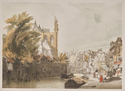 Architecture pittoresque à Paris, Gand, Anvers, Rouen : Rue du Rivage, Abbeville, France - Thomas Shotter Boys