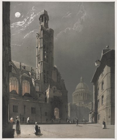 Architecture pittoresque à Paris, Gand, Anvers, Rouen : Saint-Étienne-du-Mont et le Panthéon, Paris - Thomas Shotter Boys