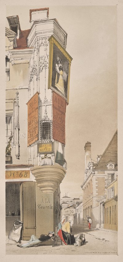 Architecture pittoresque à Paris, Gand, Anvers, Rouen : Vieille Rue du Temple, Paris - Thomas Shotter Boys