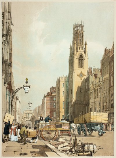 St. Dunstans Fleet Street, planche 23 de Vues originales de Londres telle qu