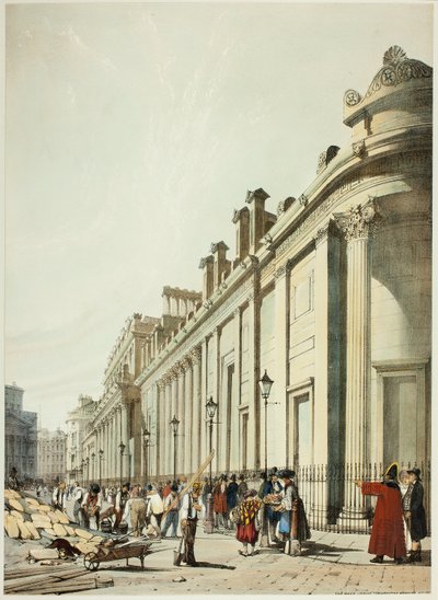 La Banque vers la Mansion House, de Vues originales de Londres telles qu
