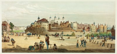 La Tour et la Monnaie depuis Great Tower Hill, planche deux de Vues originales de Londres tel qu
