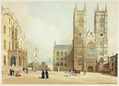 Abbaye de Westminster, Hôpital et Compagnie, planche sept de Vues Originales de Londres telles qu