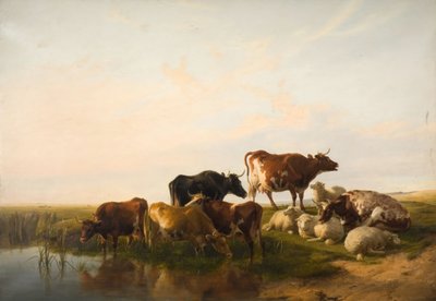Paysage avec du bétail et des moutons, 1872 - Thomas Sidney Cooper