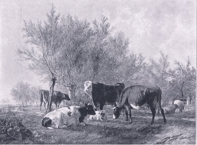 Paysage avec du bétail, de The Magazine of Art 1893, Cassell and Company - Thomas Sidney Cooper