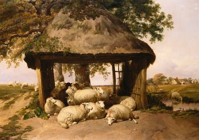 Moutons se Reposant sous un Abri - Thomas Sidney Cooper