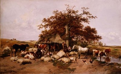 Le repos de midi - Thomas Sidney Cooper