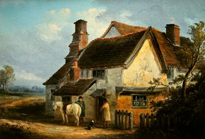 Deux Warsowers parlant devant un cottage - Thomas Smythe