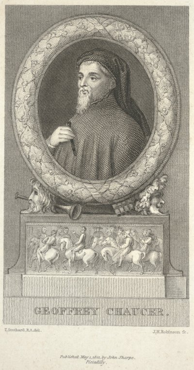 Geoffrey Chaucer, gravé par John Henry Robinson - Thomas Stothard