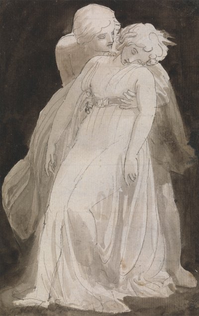 Sollicitude : Un homme soutenant une femme évanouie - Thomas Stothard