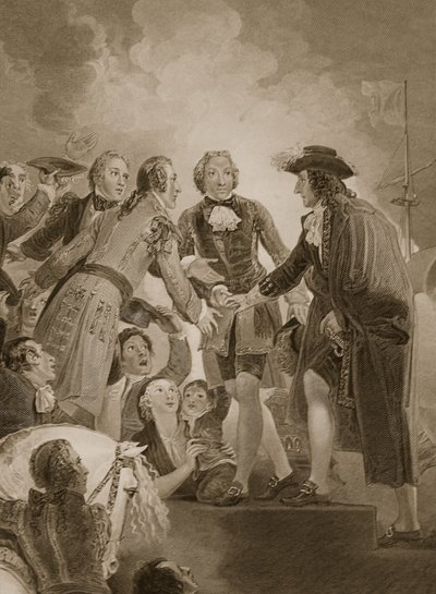 Le débarquement de Guillaume III à Torbay, gravé par George Noble, illustration de 