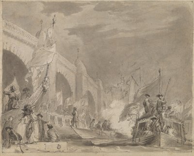 Pont de Westminster et la barge royale (La barge royale et Westminster) - Thomas Stothard