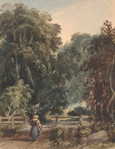 Fille sur le chemin, entrant dans une zone boisée - Thomas Sully