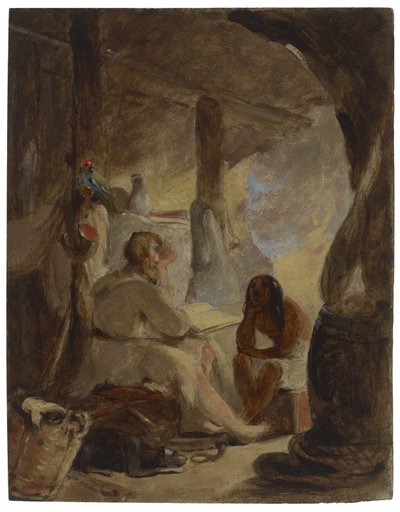 Robinson Crusoé et Vendredi dans la grotte, vers 1856 - Thomas Sully