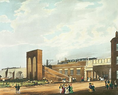 Entrée à Manchester par Water Street, gravée par Henry Pyall, publiée par Ackermann et Co., 1831 - Thomas Talbot Bury