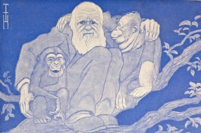 1909 Dessin animé Darwin avec singe (détail) - Thomas Theodor Heine