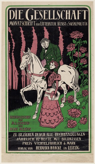 Affiche publicitaire pour le magazine Die Gesellschaft - Thomas Theodor Heine
