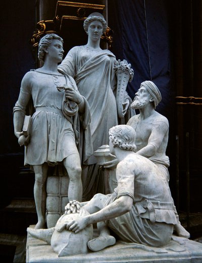 Commerce, groupe sculptural du Mémorial Albert, achevé en 1876 - Thomas Thornycroft