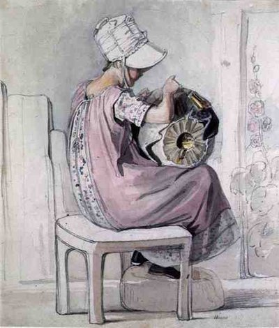 Une fille faisant de la dentelle - Thomas Unwins