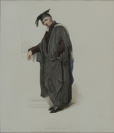 Bachelier en droit, gravé par J. Agar, publié dans 