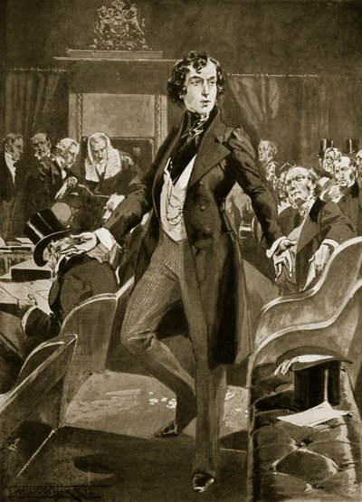 Premier discours de Disraeli aux Communes, illustration de 
