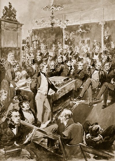 Sir Robert Peel à la Chambre, illustration de 