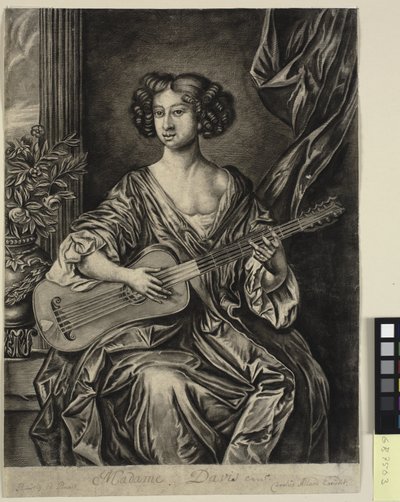 Dame jouant de la guitare, "Madame Davis"; d